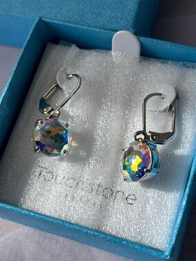 Swarovski TSC Ella Earrings, Crystal Aurore Boreale BNIB with tags